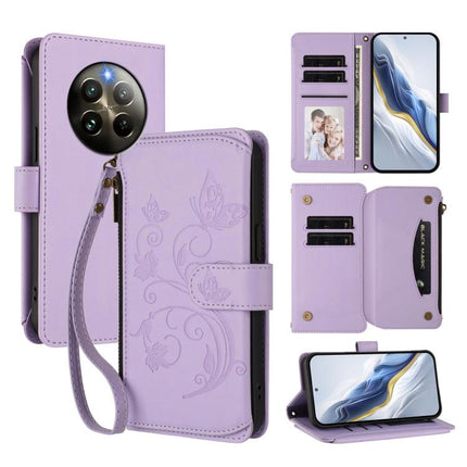 Butterfly Love Flower Multi-card Zipper Wallet Leather Phone Case, For Realme 13 / 12 / 12x / C65 5G Global, For Realme 13 / 12 4G / P1 5G Global, For Realme C63 / C61 / Note 60 4G Global
