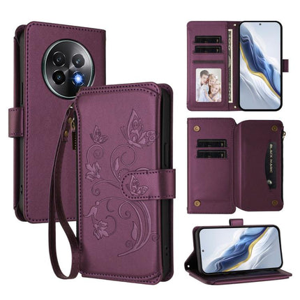 Butterfly Love Flower Multi-card Zipper Wallet Leather Phone Case, For Realme 13+ 5G Global, For Realme 13 Pro / 13 Pro+ 5G Global, For Realme GT 6 5G / GT 6T 5G Global