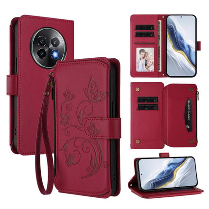 Butterfly Love Flower Multi-card Zipper Wallet Leather Phone Case, For Realme 13+ 5G Global, For Realme 13 Pro / 13 Pro+ 5G Global, For Realme GT 6 5G / GT 6T 5G Global