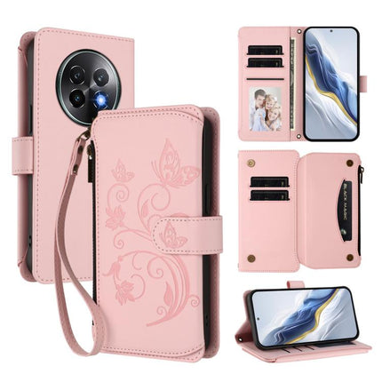 Butterfly Love Flower Multi-card Zipper Wallet Leather Phone Case, For Realme 13+ 5G Global, For Realme 13 Pro / 13 Pro+ 5G Global, For Realme GT 6 5G / GT 6T 5G Global