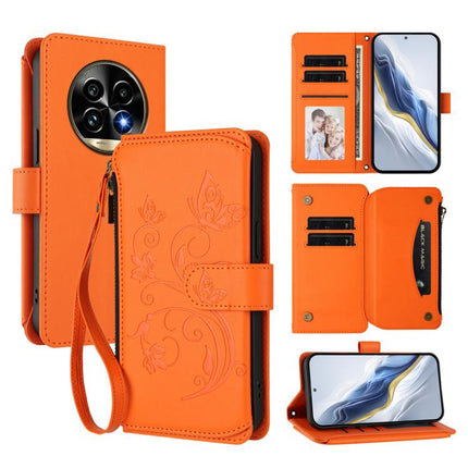 Butterfly Love Flower Multi-card Zipper Wallet Leather Phone Case, For Realme 13+ 5G Global, For Realme 13 Pro / 13 Pro+ 5G Global, For Realme GT 6 5G / GT 6T 5G Global