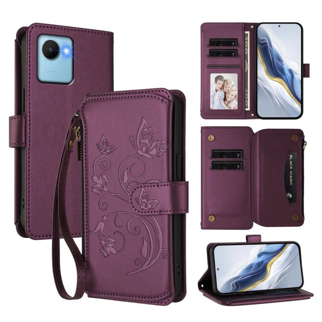 Butterfly Love Flower Multi-card Zipper Wallet Leather Phone Case, For Realme C30 4G / C30s / Narzo 50i, For Realme GT Neo 3T, For Realme 9 Pro+ 5G / Narzo 50 Pro 5G