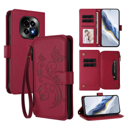 Butterfly Love Flower Multi-card Zipper Wallet Leather Phone Case, For Realme 14 Pro 5G India, For Realme GT 7 Pro 5G / GT7 Pro Racing, For Realme C63 5G Global