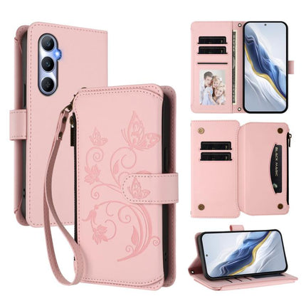 Butterfly Love Flower Multi-card Zipper Wallet Leather Phone Case, For Realme Narzo 60 Pro, For Realme C65 4G Global, For Realme C55 4G Global / Narzo N55