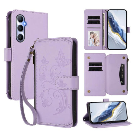 Butterfly Love Flower Multi-card Zipper Wallet Leather Phone Case, For Realme Narzo 60 Pro, For Realme C65 4G Global, For Realme C55 4G Global / Narzo N55