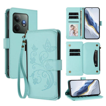 Butterfly Love Flower Multi-card Zipper Wallet Leather Phone Case, For Realme 13+ 5G Global, For Realme 13 Pro / 13 Pro+ 5G Global, For Realme GT 6 5G / GT 6T 5G Global