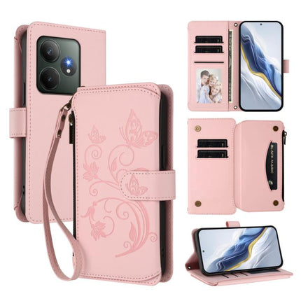 Butterfly Love Flower Multi-card Zipper Wallet Leather Phone Case, For Realme 13+ 5G Global, For Realme 13 Pro / 13 Pro+ 5G Global, For Realme GT 6 5G / GT 6T 5G Global