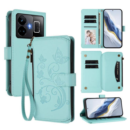 Butterfly Love Flower Multi-card Zipper Wallet Leather Phone Case, For Realme C33 2023 / 2022, For Realme 10T 5G / 10S 5G, For Realme GT3 5G /  GT Neo 5 240W