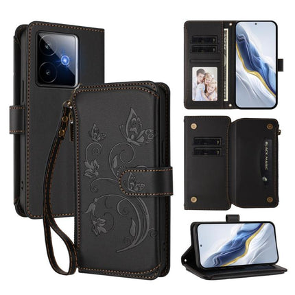 Butterfly Love Flower Multi-card Zipper Wallet Leather Phone Case, For Realme GT 7 5G India, For Realme V70 5G / 14x Global / C75 5G, For Realme Narzo 80x