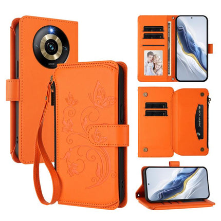 Butterfly Love Flower Multi-card Zipper Wallet Leather Phone Case, For Realme Narzo 60 Pro, For Realme C65 4G Global, For Realme C55 4G Global / Narzo N55