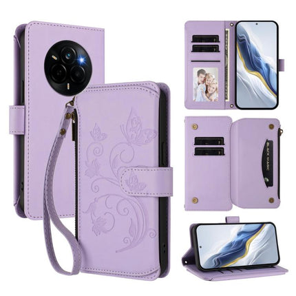 Butterfly Love Flower Multi-card Zipper Wallet Leather Phone Case, For Realme C83 India / C85 / 15X, For Realme Narzo 80 Pro, For Realme P4 Pro 5G