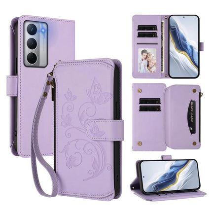Butterfly Love Flower Multi-card Zipper Wallet Leather Phone Case, For Realme GT 7 5G India, For Realme V70 5G / 14x Global / C75 5G, For Realme Narzo 80x