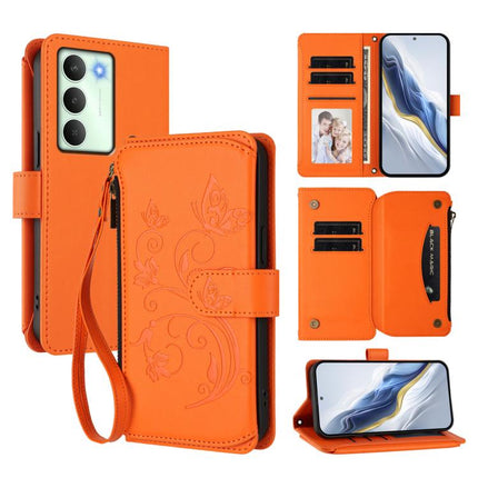 Butterfly Love Flower Multi-card Zipper Wallet Leather Phone Case, For Realme GT 7 5G India, For Realme V70 5G / 14x Global / C75 5G, For Realme Narzo 80x