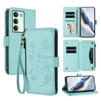 Butterfly Love Flower Multi-card Zipper Wallet Leather Phone Case, For Realme GT 7 5G India, For Realme V70 5G / 14x Global / C75 5G, For Realme Narzo 80x