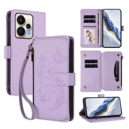 Butterfly Love Flower Multi-card Zipper Wallet Leather Phone Case, For Realme 15 5G / 15 Pro 5G, For Realme C71 4G Global, For Realme Neo7 Turbo