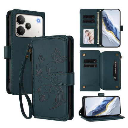 Butterfly Love Flower Multi-card Zipper Wallet Leather Phone Case, For Realme C83 India / C85 / 15X, For Realme Narzo 80 Pro, For Realme P4 Pro 5G