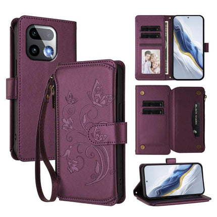 Butterfly Love Flower Multi-card Zipper Wallet Leather Phone Case, For Realme 16 Pro+ 5G Global, For Realme 16 Pro 5G Global, For Realme Note 70 4G / 70T 4G