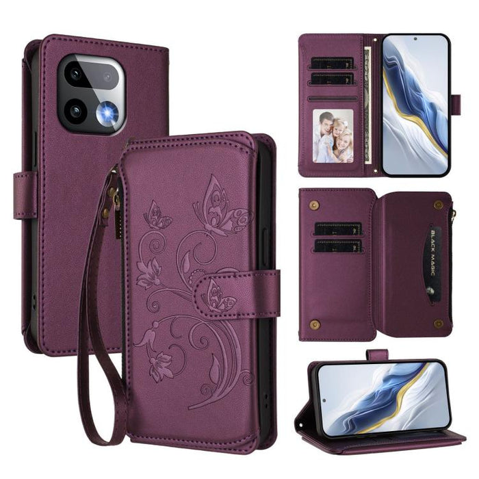 Butterfly Love Flower Multi-card Zipper Wallet Leather Phone Case, For Realme 16 Pro+ 5G Global, For Realme 16 Pro 5G Global, For Realme Note 70 4G / 70T 4G
