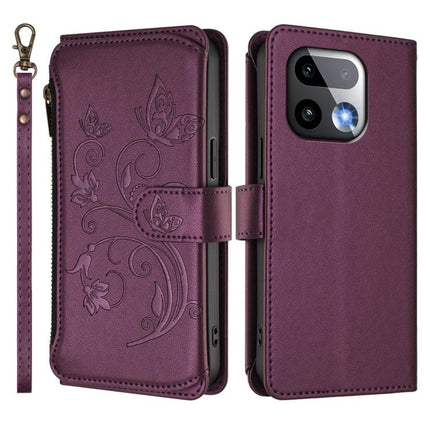 Butterfly Love Flower Multi-card Zipper Wallet Leather Phone Case, For Realme 16 Pro+ 5G Global, For Realme 16 Pro 5G Global, For Realme Note 70 4G / 70T 4G
