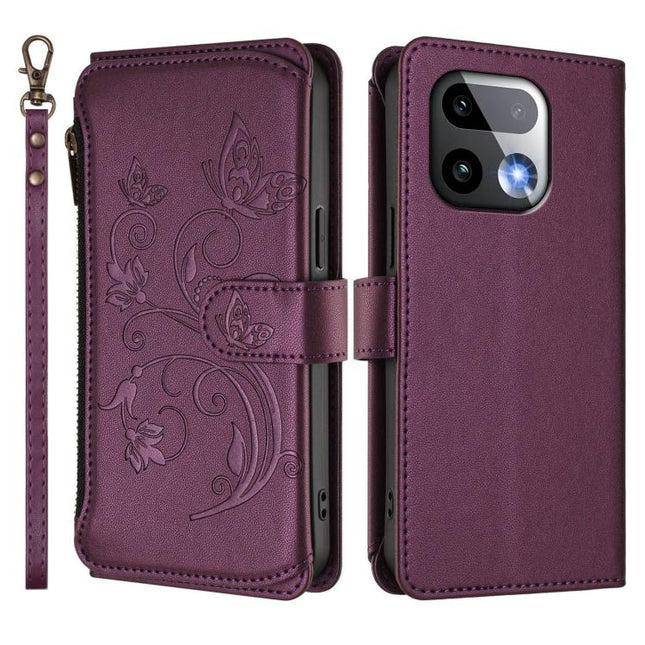 Butterfly Love Flower Multi-card Zipper Wallet Leather Phone Case, For Realme 16 Pro+ 5G Global, For Realme 16 Pro 5G Global, For Realme Note 70 4G / 70T 4G