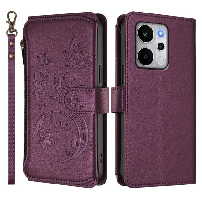 Butterfly Love Flower Multi-card Zipper Wallet Leather Phone Case, For Realme P4 Power 4G, For Realme Note 80 4G Global, For Realme 16 5G Global