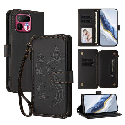 Butterfly Love Flower Multi-card Zipper Wallet Leather Phone Case, For Realme P4x 5G / OnePlus Nord CE6 Lite, For Realme 16T 5G Global, For Realme C100 / C85 5G Global / 15X 5G