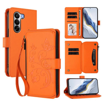 Butterfly Love Flower Multi-card Zipper Wallet Leather Phone Case, For Realme P4x 5G / OnePlus Nord CE6 Lite, For Realme 16T 5G Global, For Realme C100 / C85 5G Global / 15X 5G
