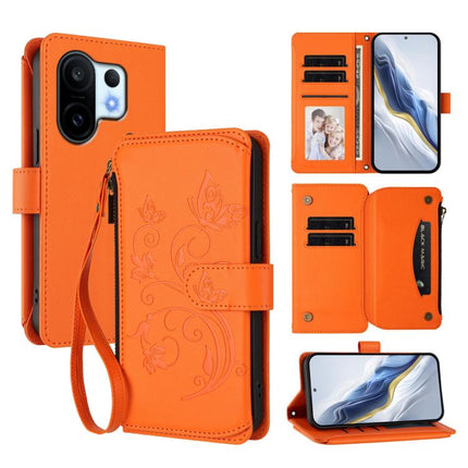 Butterfly Love Flower Multi-card Zipper Wallet Leather Phone Case, For vivo S30 Pro mini, For vivo S30, For vivo X200s
