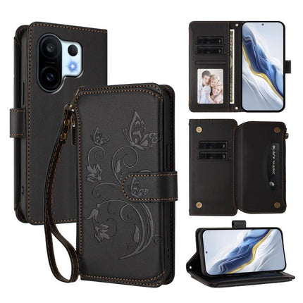 Butterfly Love Flower Multi-card Zipper Wallet Leather Phone Case, For vivo S30 Pro mini, For vivo S30, For vivo X200s