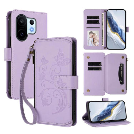 Butterfly Love Flower Multi-card Zipper Wallet Leather Phone Case, For vivo S30 Pro mini, For vivo S30, For vivo X200s