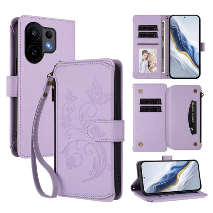 Butterfly Love Flower Multi-card Zipper Wallet Leather Phone Case, For vivo S30 Pro mini, For vivo S30, For vivo X200s