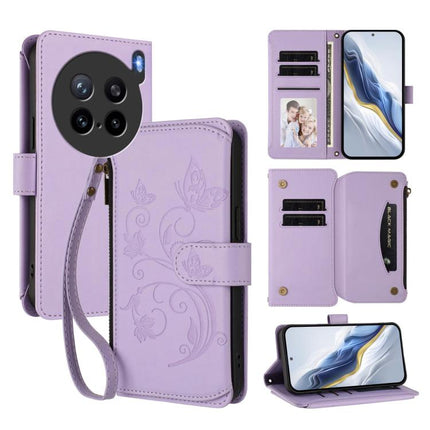 Butterfly Love Flower Multi-card Zipper Wallet Leather Phone Case, For vivo S30 Pro mini, For vivo S30, For vivo X200s