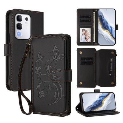 Butterfly Love Flower Multi-card Zipper Wallet Leather Phone Case, For vivo Y300 Pro+ 5G / iQOO Z10 5G, For vivo Y29 4G Global / T4x 5G, For vivo V50 5G Global / V50e 5G