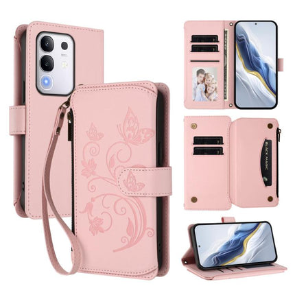 Butterfly Love Flower Multi-card Zipper Wallet Leather Phone Case, For vivo Y300 Pro+ 5G / iQOO Z10 5G, For vivo Y29 4G Global / T4x 5G, For vivo V50 5G Global / V50e 5G