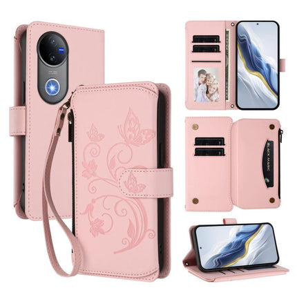 Butterfly Love Flower Multi-card Zipper Wallet Leather Phone Case, For vivo Y300 Pro+ 5G / iQOO Z10 5G, For vivo Y29 4G Global / T4x 5G, For vivo V50 5G Global / V50e 5G