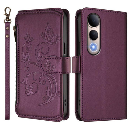 Butterfly Love Flower Multi-card Zipper Wallet Leather Phone Case, For vivo V50 Lite 5G Global /V50 Lite 4G, For vivo Y39 5G Global / Y300i 5G, For vivo Y29s 5G / Y04 5G Global