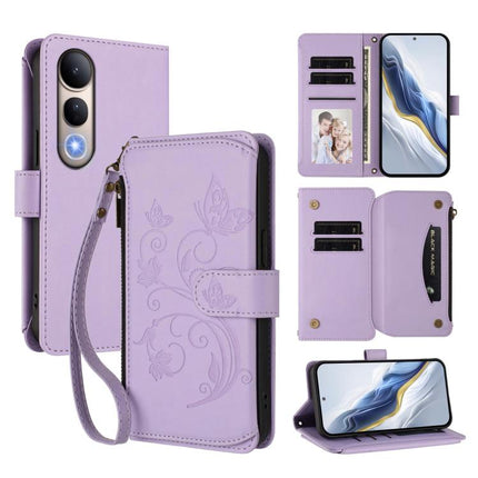 Butterfly Love Flower Multi-card Zipper Wallet Leather Phone Case, For vivo V50 Lite 5G Global /V50 Lite 4G, For vivo Y39 5G Global / Y300i 5G, For vivo Y29s 5G / Y04 5G Global