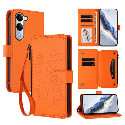 Butterfly Love Flower Multi-card Zipper Wallet Leather Phone Case, For vivo V50 Lite 5G Global /V50 Lite 4G, For vivo Y39 5G Global / Y300i 5G, For vivo Y29s 5G / Y04 5G Global