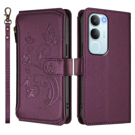 Butterfly Love Flower Multi-card Zipper Wallet Leather Phone Case, For vivo Y19s 4G Global / Y29 5G India, For vivo S20 5G, For vivo S20 Pro 5G