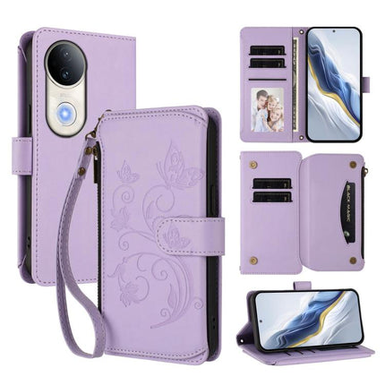 Butterfly Love Flower Multi-card Zipper Wallet Leather Phone Case, For vivo Y19s 4G Global / Y29 5G India, For vivo S20 5G, For vivo S20 Pro 5G