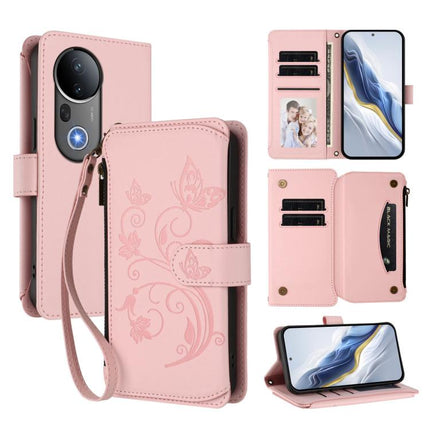 Butterfly Love Flower Multi-card Zipper Wallet Leather Phone Case, For vivo Y19s 4G Global / Y29 5G India, For vivo S20 5G, For vivo S20 Pro 5G
