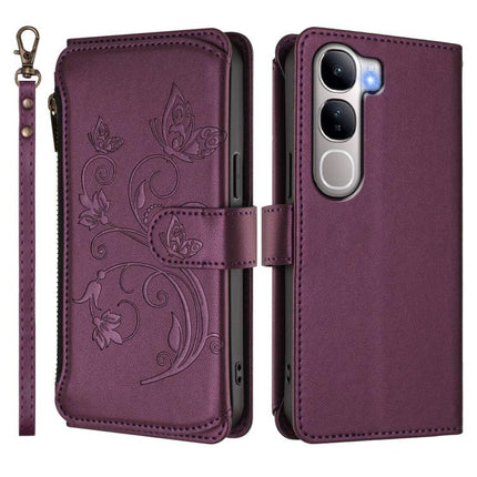 Butterfly Love Flower Multi-card Zipper Wallet Leather Phone Case, For vivo Y300 5G Global / V40 Lite IDN, For vivo X200 5G, For vivo X200 Pro mini