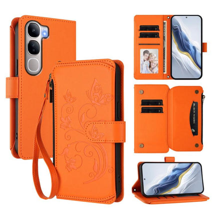 Butterfly Love Flower Multi-card Zipper Wallet Leather Phone Case, For vivo Y300 5G Global / V40 Lite IDN, For vivo X200 5G, For vivo X200 Pro mini