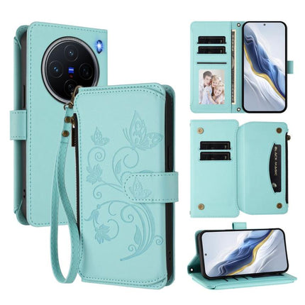 Butterfly Love Flower Multi-card Zipper Wallet Leather Phone Case, For vivo Y300 5G Global / V40 Lite IDN, For vivo X200 5G, For vivo X200 Pro mini