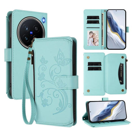 Butterfly Love Flower Multi-card Zipper Wallet Leather Phone Case, For vivo X200 Pro 5G, For vivo Y100 5G IDN / Y200e Global, For vivo V40e 5G India / iQOO Z9s 5G