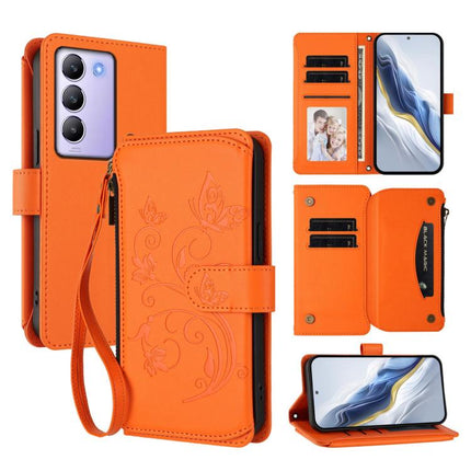 Butterfly Love Flower Multi-card Zipper Wallet Leather Phone Case, For vivo X200 Pro 5G, For vivo Y100 5G IDN / Y200e Global, For vivo V40e 5G India / iQOO Z9s 5G