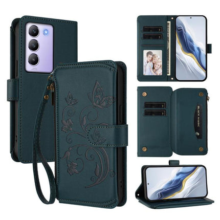 Butterfly Love Flower Multi-card Zipper Wallet Leather Phone Case, For vivo X200 Pro 5G, For vivo Y100 5G IDN / Y200e Global, For vivo V40e 5G India / iQOO Z9s 5G