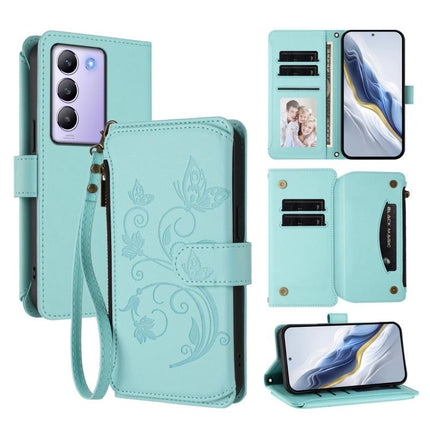 Butterfly Love Flower Multi-card Zipper Wallet Leather Phone Case, For vivo X200 Pro 5G, For vivo Y100 5G IDN / Y200e Global, For vivo V40e 5G India / iQOO Z9s 5G
