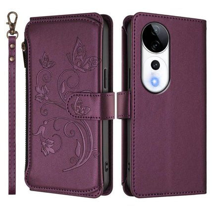 Butterfly Love Flower Multi-card Zipper Wallet Leather Phone Case, For vivo V40 5G / V40 Pro 5G, For vivo Y03 / Y18 Global / Y28s 5G, For vivo iQOO Z9s Pro 5G India / T3 Pro