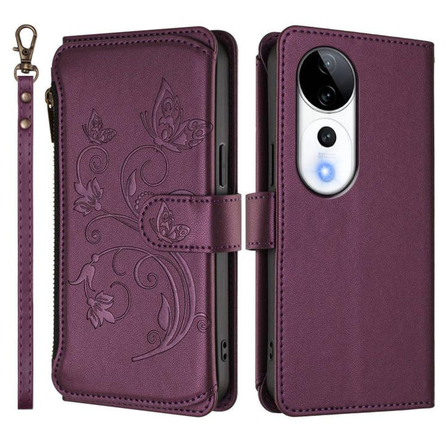 Butterfly Love Flower Multi-card Zipper Wallet Leather Phone Case, For vivo V40 5G / V40 Pro 5G, For vivo Y03 / Y18 Global / Y28s 5G, For vivo iQOO Z9s Pro 5G India / T3 Pro
